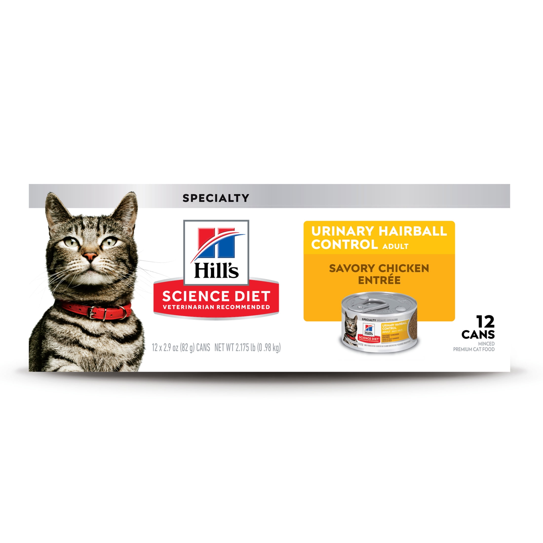 Hill's Science Diet Urinary & Hairball Control Multipack Wet Cat Food, 2.9oz Can 12pk