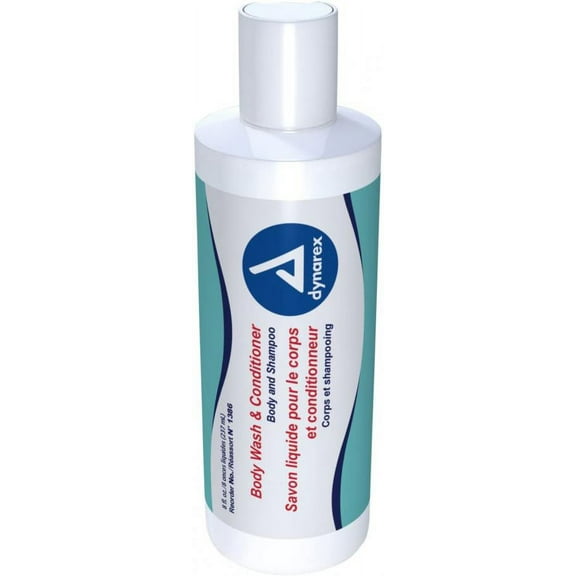 dynarex Shampoo and Body Wash - 8 ounce Flip Top Bottle, Tropical Scent, 1 Count