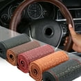 thumbnail image 6 of Sewing Steering Wheel Cover Hand Sewn Steering Wheel Wrap Leather Steering Wheel Protector Stitch Steering Wheel Wrap for 38CM Steering Wheels Direct Replacement Car Interior Accessories Claret, 6 of 9