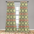 thumbnail image 5 of Ambesonne Tribal Curtains, Peacock Pattern, Pair of 28"x63", Cream and Purple, 5 of 5