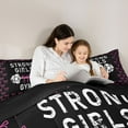thumbnail image 4 of Feelyou Women Fitness Sport Bedding Comforter Set 7pcs, Black Pink Ribbon Full Bedding Set, 4 of 8
