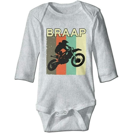 

Braap Retro Dirt Bike Motocross Baby Jumpsuits Long Sleeve Bodysuit Clothes Cotton