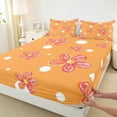 thumbnail image 3 of Feelyou Watercolor Flower Teens Full Size Sheets, Gold Blossoms Floral Bed Sheets, Kawaii Cartoon Sheet Sets, Ultra Soft Bedroom Decor, 4 Pieces, 3 of 7