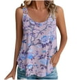 thumbnail image 2 of Xixinqiwan No Boundaries Women Tank Tops 2025 Summer Clothes Crew Neck Pleated Shirts Flower Graphic Dressy Casual Sleeveless Blouse, 2 of 5