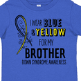 thumbnail image 4 of Inktastic I Wear Blue and Yellow for My Brother Down Syndrome Awareness Boys or Girls Toddler T-Shirt, 4 of 5