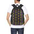 thumbnail image 4 of Easygdp Mardi Gras Shiny Green Purple Mochila de Gran Capacidad Minimalista Ideal para Escuela, Viajes y Uso Diario, 4 of 6