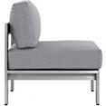 thumbnail image 3 of Modway Shore Fabric Aluminum Outdoor Patio Armless Chair in Silver/Gray, 3 of 4