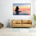 thumbnail image 2 of Zen Concept - Spa Stones And Waterlily In A Lake At Sunset - Wrapped Canvas Print Wall Art | 18" W x 12" H, 2 of 4