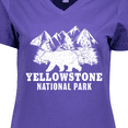 thumbnail image 4 of Inktastic Yellowstone National Park with Bear Mountains and Trees Women's V-Neck T-Shirt, 4 of 5