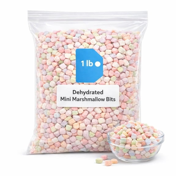 Dehydrated Cereal Marshmallows, 1 Pound Bulk Bag Mini Dehydrated Marshmallows, The Hampton Popcorn & Candy Company