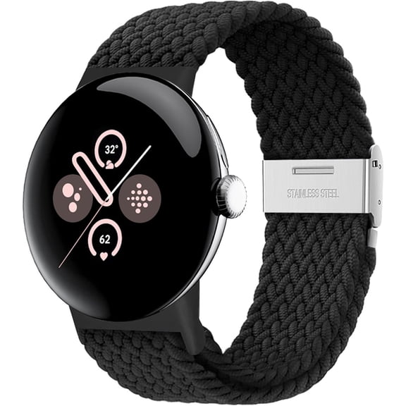 MYKOMI Stretchy Braided Bands Compatible with Google Pixel Watch 4, 3, 2, 1 41mm, Adjustable Elastic Nylon Woven Breathable Sport Loop Straps for Pixel Watch 41 MM Wristbands Women Men