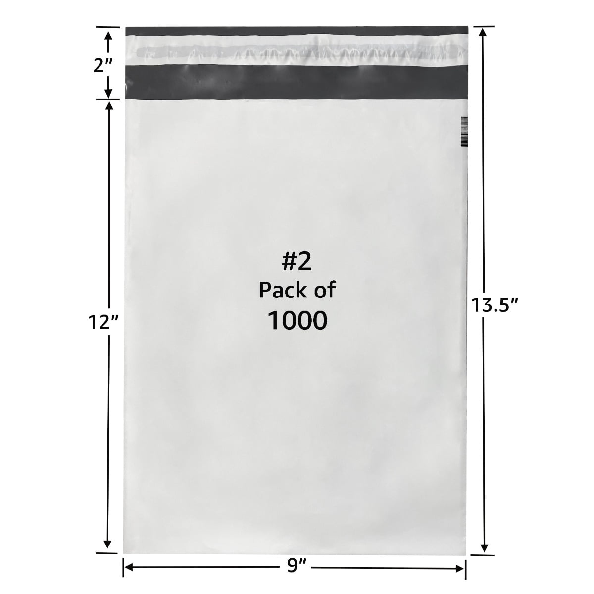 Starboxes 1000 Poly Mailers Bags 9x12" - #2 Pouches Envelopes White Self-Sealing