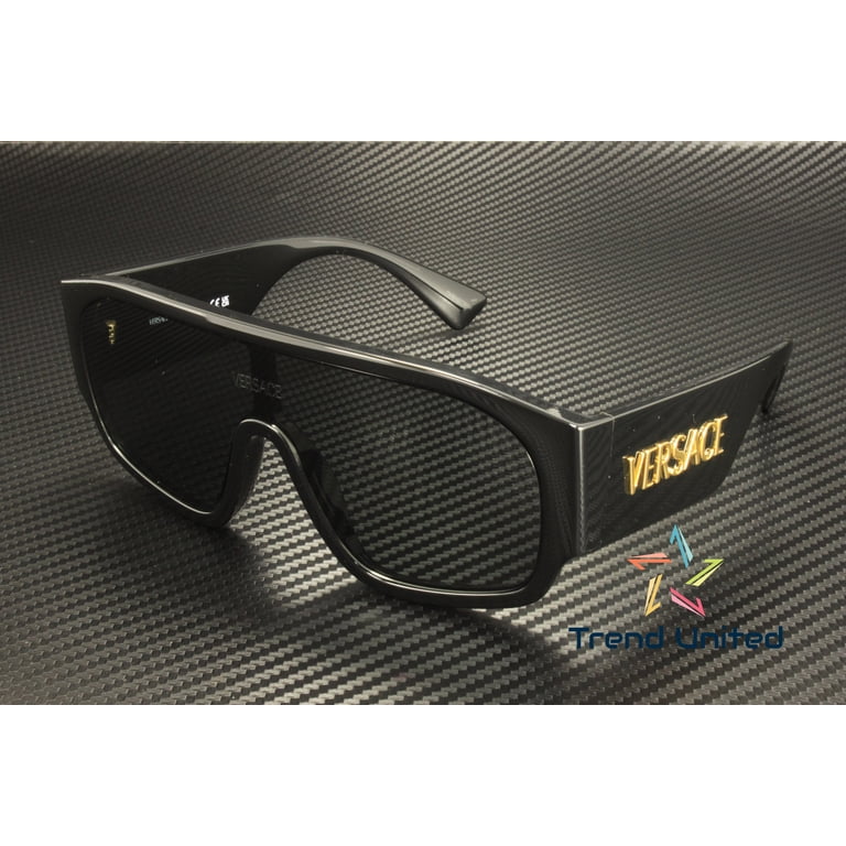 Versace VE4439 GB1/87 Sunglasses Black Shield Frame, Dark Grey Lenses VERSACE VE4439 GB1/87 BLACK FRAME DARK GREY LENS UNISEX  main image 3