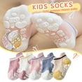 thumbnail image 2 of JDEFEG Elephant Socks for Girls 5 Pair Toddler Baby Kids Girls Boys Non-Slip Socks Suit Soft and Elegant Socks Set Cute and Warm Sock Set Socks with Tread Cotton Blend A M, 2 of 6