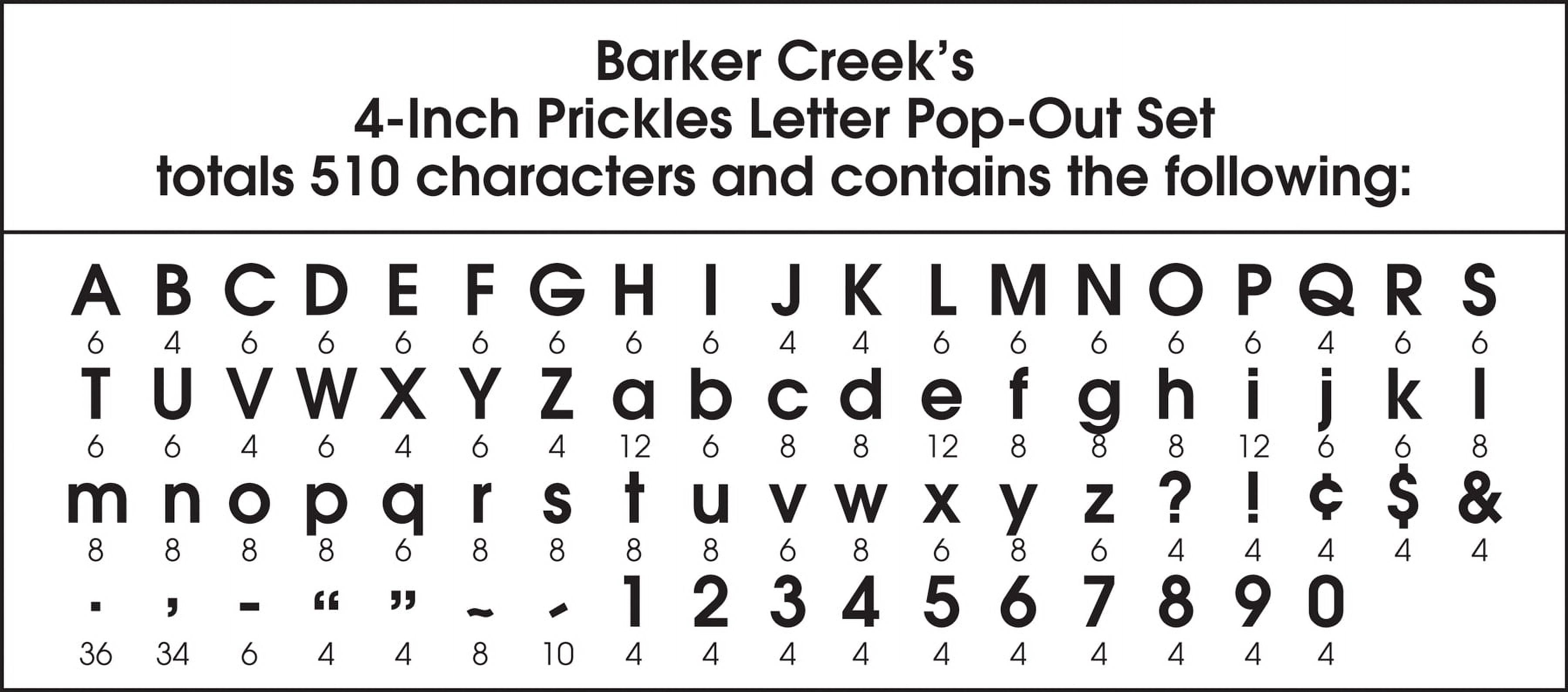 Barker Creek Prickles 4" Letter Pop-outs - 510 Characters