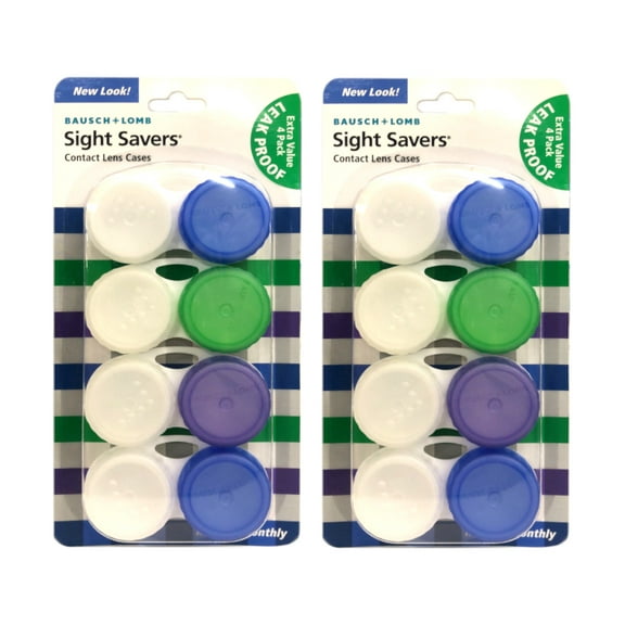 Bausch & Lomb Sight Savers Contact Lens Cases, 4 Count - Pack of 2