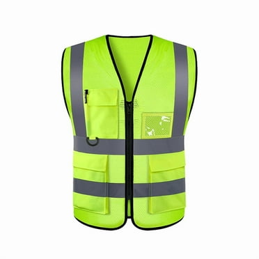 Reflective Safety Vest Green Breathable Mesh Polyester