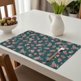 thumbnail image 6 of Placemat, Pioneer Flower Floral Print Pattern Place Mats Table Mat Set Of 2, PVC Washable Placemats for Party Kitchen Dining Decoration, 18x12 Inch, Fade Resistant, 6 of 6