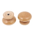 thumbnail image 2 of Unique Bargains Furniture Drawer Single Hole Wooden Round Pull Knob Grasp 34mmx25.5mm 2Pcs, 2 of 4