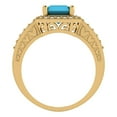 thumbnail image 4 of 2.78 ct Emerald Cut Simulated Turquoise with Simulated Diamond Halo Accents 14K Yellow Gold Womens Engagement Ring, 4 of 5