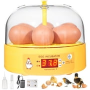 Small 6-Egg Incubator, Poultry Hatching Machine with External Turning Lever & Temperature Control, Household Digital Hatcher, Egg Turner for Hatching Chicken, Duck, Pigeon, Quail