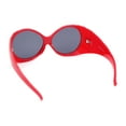 thumbnail image 4 of Womens Exaggerated Vintage Round Windbreak Goggle Style Wrap Sunglasses Red - Black, 4 of 4