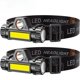 thumbnail image 1 of Faro magnético montado en la cabeza, iluminación fuerte, para acampar, montañismo, carga USB, luz cercana y lejana, faro para pesca nocturna, 1 of 5
