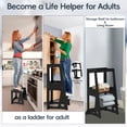 thumbnail image 3 of Toddler Learning Tower, Kitchen Toddler Step Stool Standing Tower with Whiteboard 2 in 1 Convertible Table and Chair, Removable Safety Rail, Widened Platforms for Kitchen Counter Bathroom Sink, 3 of 8