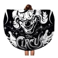 thumbnail image 1 of SIDONKU 60 inch Round Beach Towel Blanket Scary Clown Head His Hands and Old Inscription Circus Travel Circle Circular Towels Mat Tapestry Beach Throw, 1 of 2