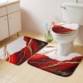 thumbnail image 2 of Red Marble Bath Mat 3 Piece Bathroom Rug Set, Modern Ink Painting Art Abstract Non Slip Bath Rug Contour Mat and Toilet Lid Cover, Absorbent Shower Mats Soft Bath Rugs and Mats Sets, 2 of 8