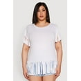 thumbnail image 2 of Womens Plus Size Fringe Sleeve Tee, 2 of 5