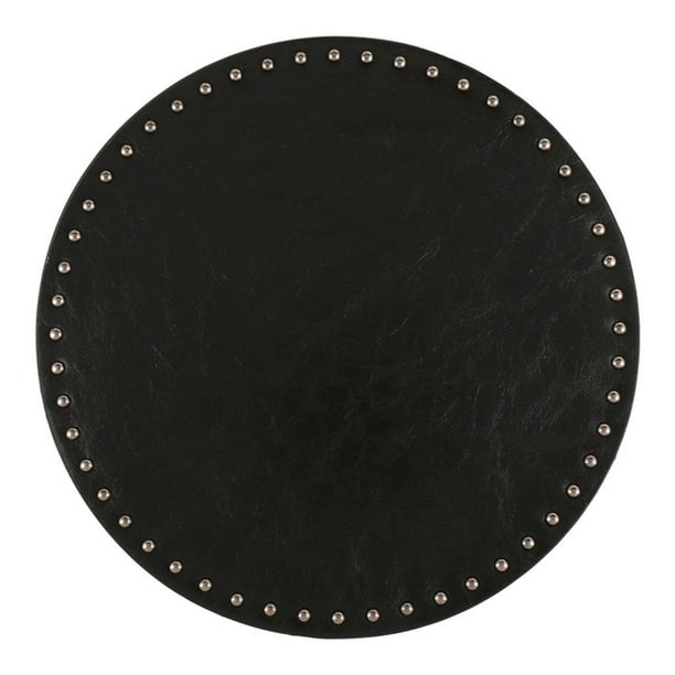 Mantel individual redondo antideslizante, resistente al aceite y al calor, lavable, para fiestas y hogar. Negro