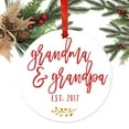 thumbnail image 2 of Family Metal Christmas Ornament, Grandma and Grandpa Est. 2017, Includes Ribbon and Gift Bag, 2 of 2