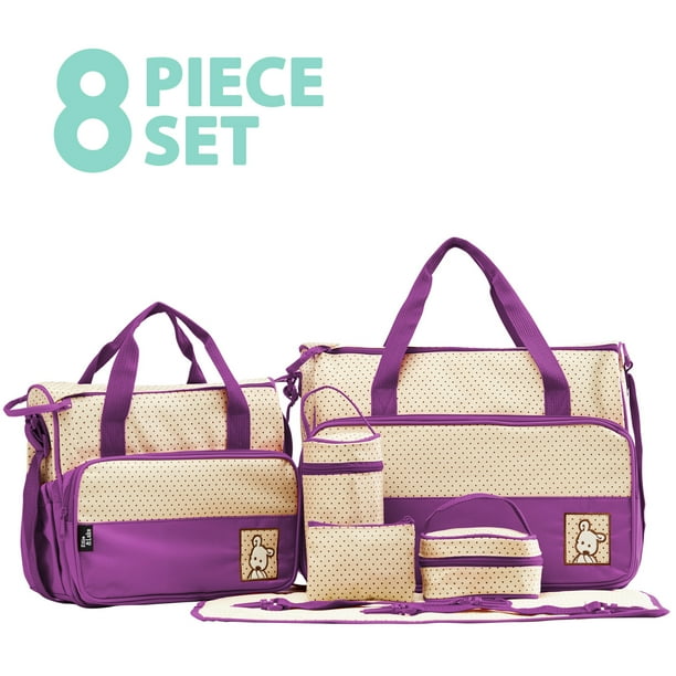 Ellie Luke Tote Diaper Bag Puppy Lavender 8 Piece Set Ellie Luke Tote Diaper Bag Puppy