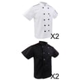 thumbnail image 1 of 4 Uds. de uniformes de para hombres y mujeres, chaqueta de , para proteger de cocina Hugo chaqueta de chef para hombres mujeres, 1 of 10