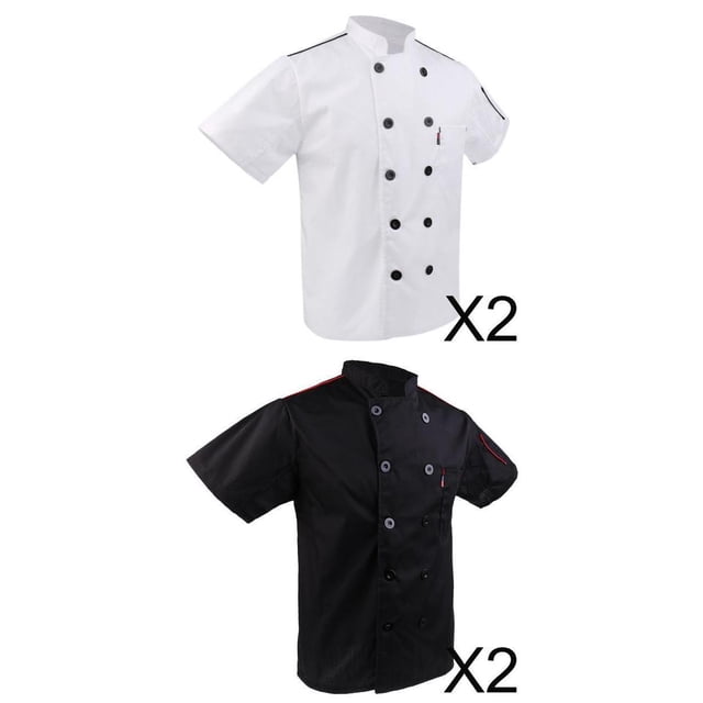 4 Uds. de uniformes de para hombres y mujeres, chaqueta de , para proteger de cocina Hugo chaqueta de chef para hombres mujeres