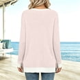 thumbnail image 6 of Kezqiaxn Shirts for Women Trendy Spliced Long Sleeve Crew Neck Knitted Casual Tops with Pockets Womens Blouses Winter Clothes, 6 of 8