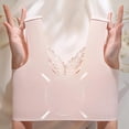 thumbnail image 5 of Gymayou Women Wireless Pullover Vest Lace Bra V-Neck Seamless Sleep Bralette Wide Comfort Strap Beauty Back Breathable Lingerie Pink L, 5 of 9