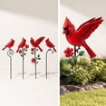 thumbnail image 2 of Yard Decorations Outdoor, Metal Flower Garden Stake, Red Cardinal Bird, Lawn Decorations Outdoor, 1Pc Weatherproof Flat Metal Red Bird Stake for Outside Landscape, 2 of 8
