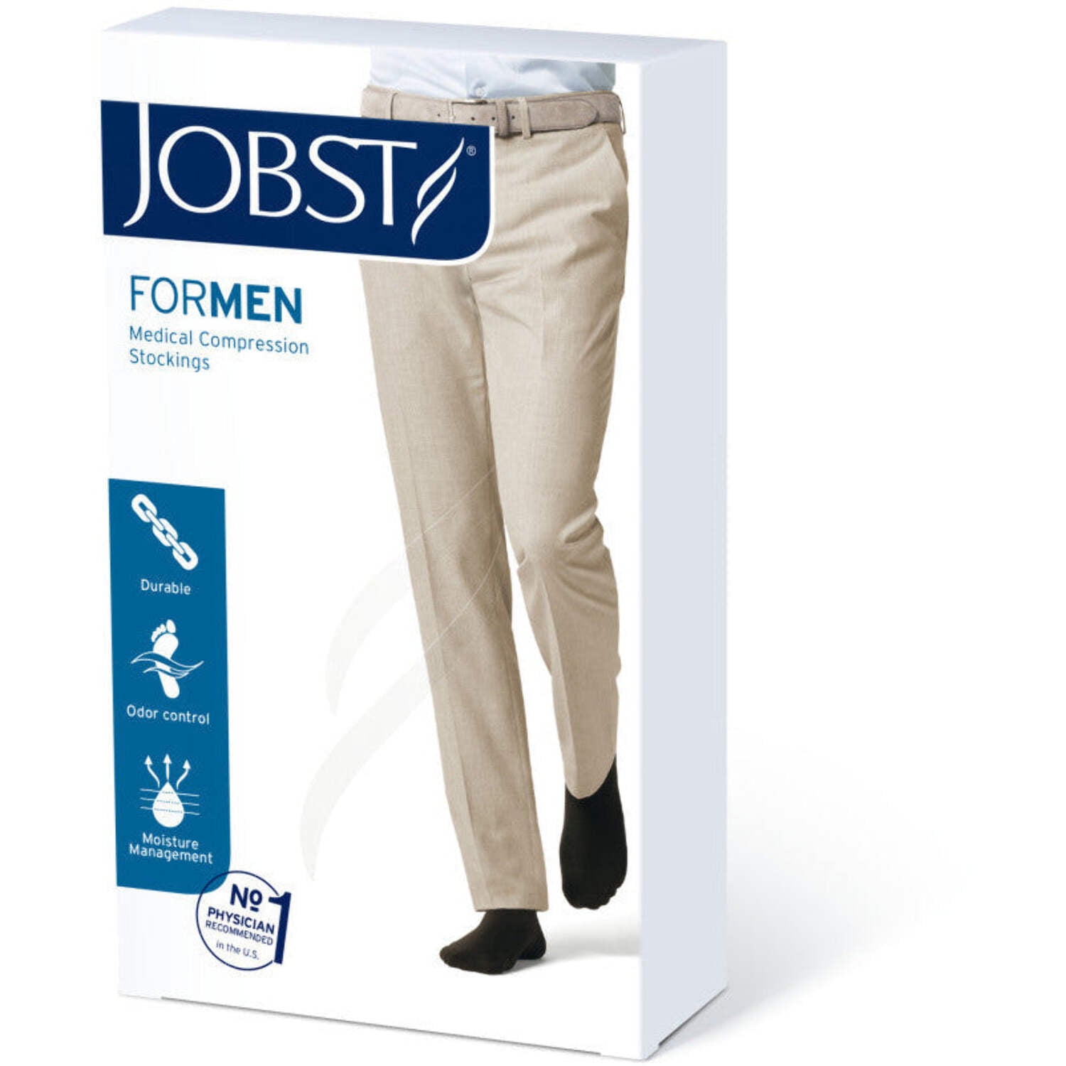 JOBST FOR MEN KNEE 15-20 CLOSED TOE BLACK LG