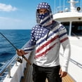 thumbnail image 4 of Men's UPF 50+ UV Protection Long Sleeve Sun Hoodie US Flag Print 1776-2026 250 Anniversary Workout Fishing Hiking Sports, 4 of 4
