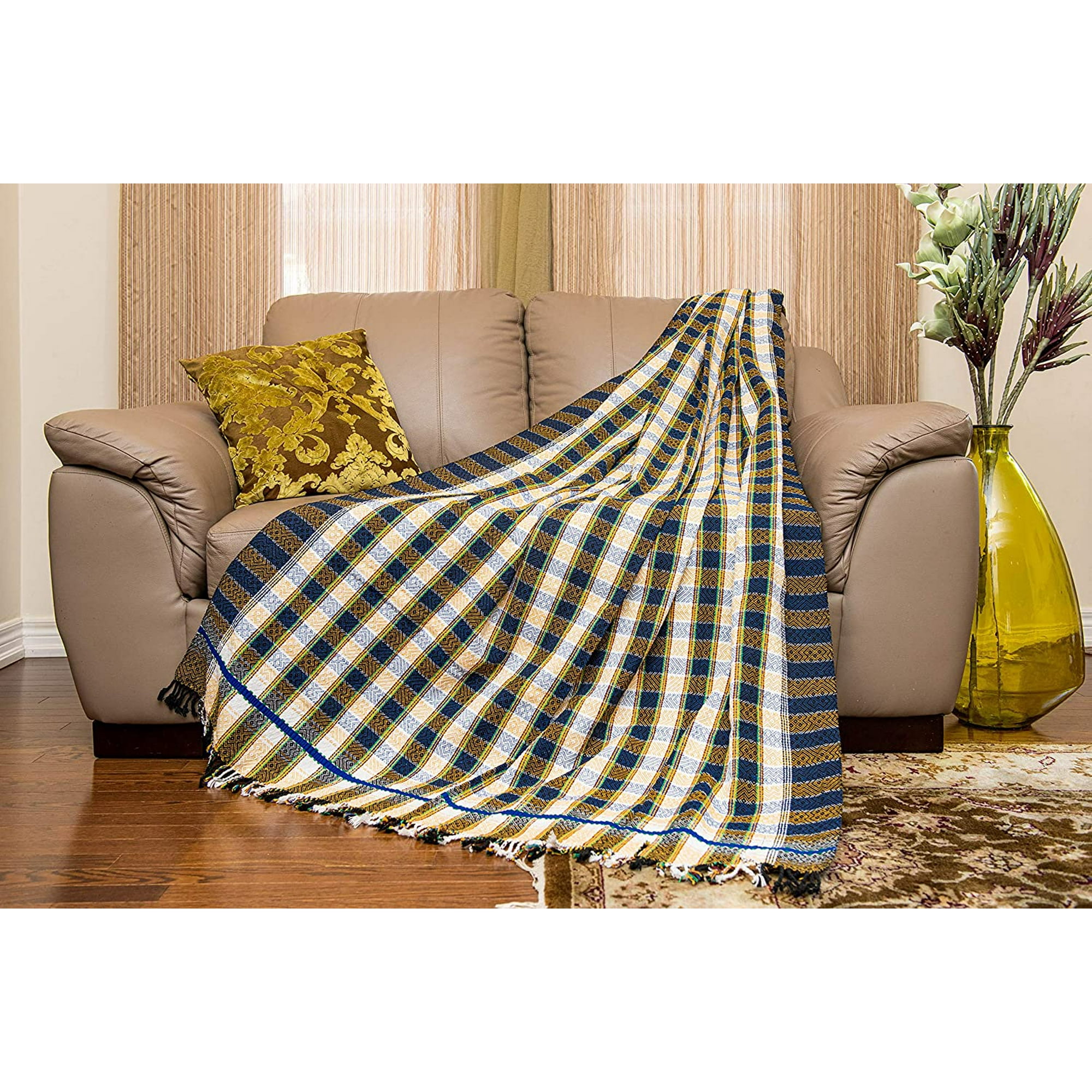 Raymond Clarke Sofa and Bed Throw Pure Cotton Hypoallergenic Warm and Cozy Blanket Combo Pack Walmart