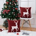 thumbnail image 5 of 2 Pcs Christmas Deer Print Throw Pillow Case, 18 x18 inch Square Rustic Xmas Throw Pillow Cover, 5 of 7