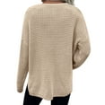 thumbnail image 3 of Innerwin Chandails Tricotés Manches Longues Chandail pour Femme Travail Col en V Maille Chandail Beige TP, 3 of 7