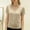 Beige, variant on Womens Workout Tops Boxy Crop Cap Sleeve V Neck Basic Oversized Tshirts for Women Beige L