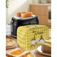 thumbnail image 4 of Yellow Bees Gnomes Toaster Cover 2 Slice, Small Kitchen Appliance Covers, Spring Floral Plaid Farmhouse Toaster Oven Cover with Loop, Bread Machine Cover Polyester Dust Cover Protection, 4 of 4