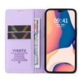 thumbnail image 3 of Allytech For iPhone 13 6.1 inch Slim Wallet Case,Luxury Solid Color PU Leather Magnetic Closure Flip Folio Kickstand Card Slots Soft TPU 360 Protection Shockproof Cover.For iPhone 13,Purple, 3 of 11