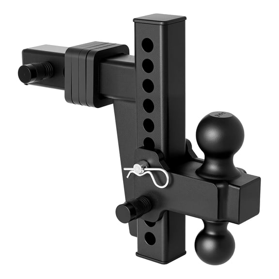 VEVOR Adjustable Trailer Hitch, Fit 2 Inch Receiver, Trailer Hitch Mount with 2 Inch & 2-5/16 Inch Balls, 18500 lbs GTW, 8 Inch Drop, Towing Ball Mounts for RVs, Off-Road Vehicles and Trucks, Black