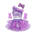 thumbnail image 4 of YiZYiF Girls Jazz Ballet Dance Performance Outfit Sequin Tops with Tutu Skirt Set,Sizes 4-14, 4 of 7