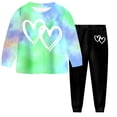 thumbnail image 2 of 6-7 Years Child Toddler Girl Fall Winter Clothes Baby Crewneck Floral Sweatshirts Pants Set Long Sleeve Outfits Set Tie Dye, 2 of 6